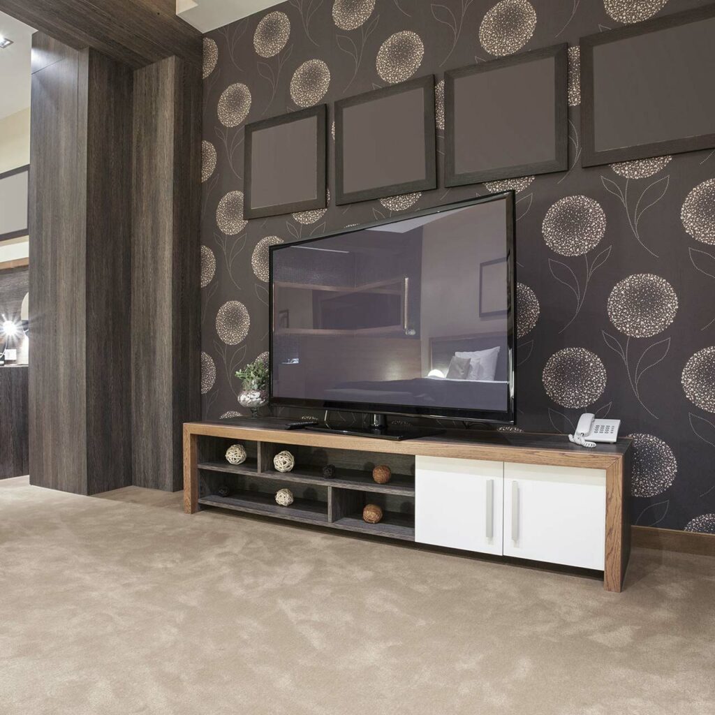 tv showcase design in hall